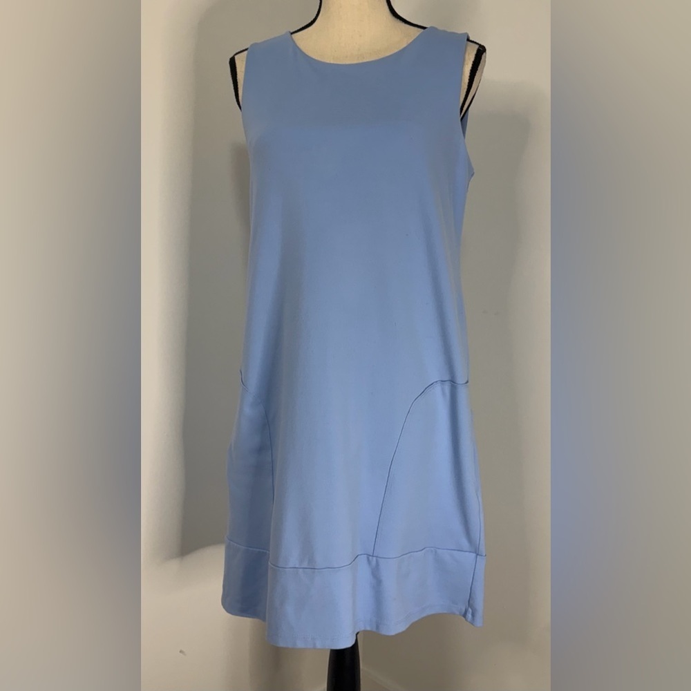 Revolve Susana Monaco Light Blue Tank Pocket Shift Dress. Sz L